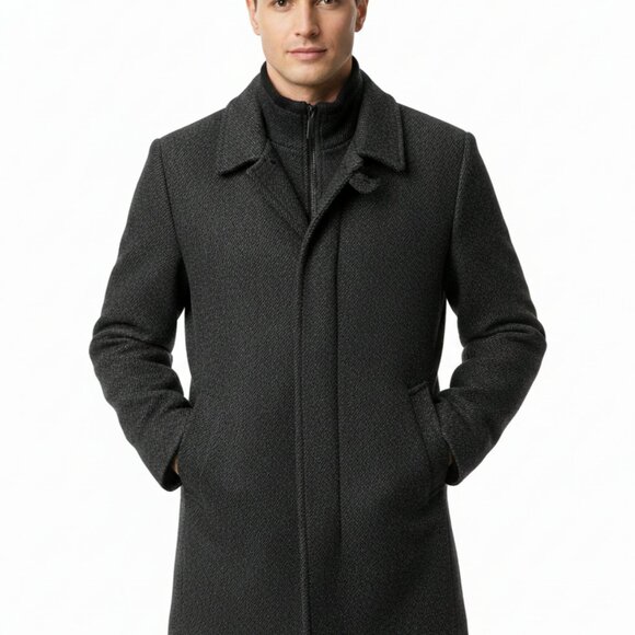 🧥 CIGLIANO Stylish Italian Coat Men's Sz (M) Dark Gray Wool Blend Winter Jacket - Picture 1 of 11